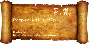 Pomper Nátán névjegykártya